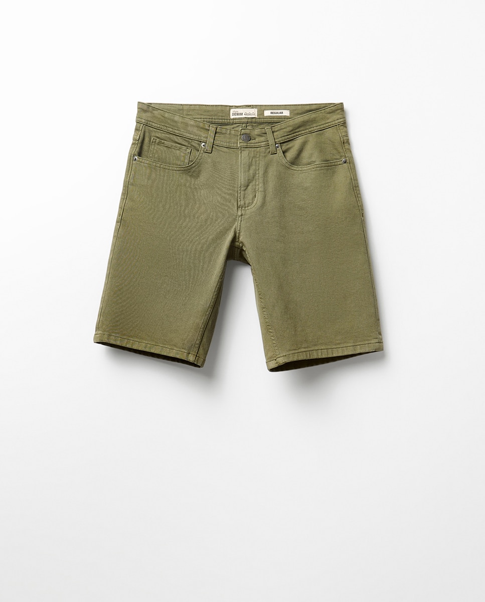 Bermudas de Ganga Coloridas Caqui-5