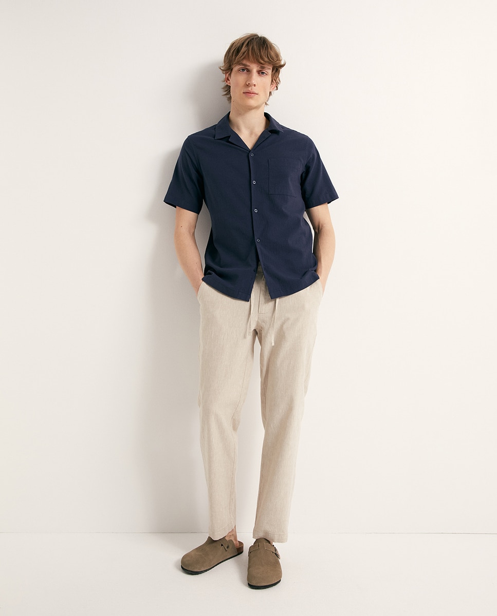 Camisa de Manga Curta Azul-marinho-2