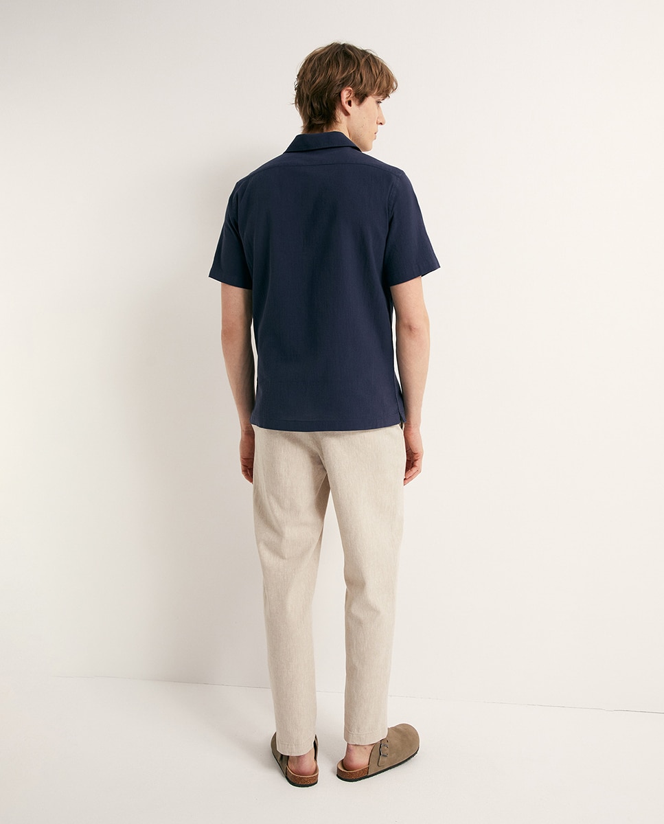 Camisa de Manga Curta Azul-marinho-5