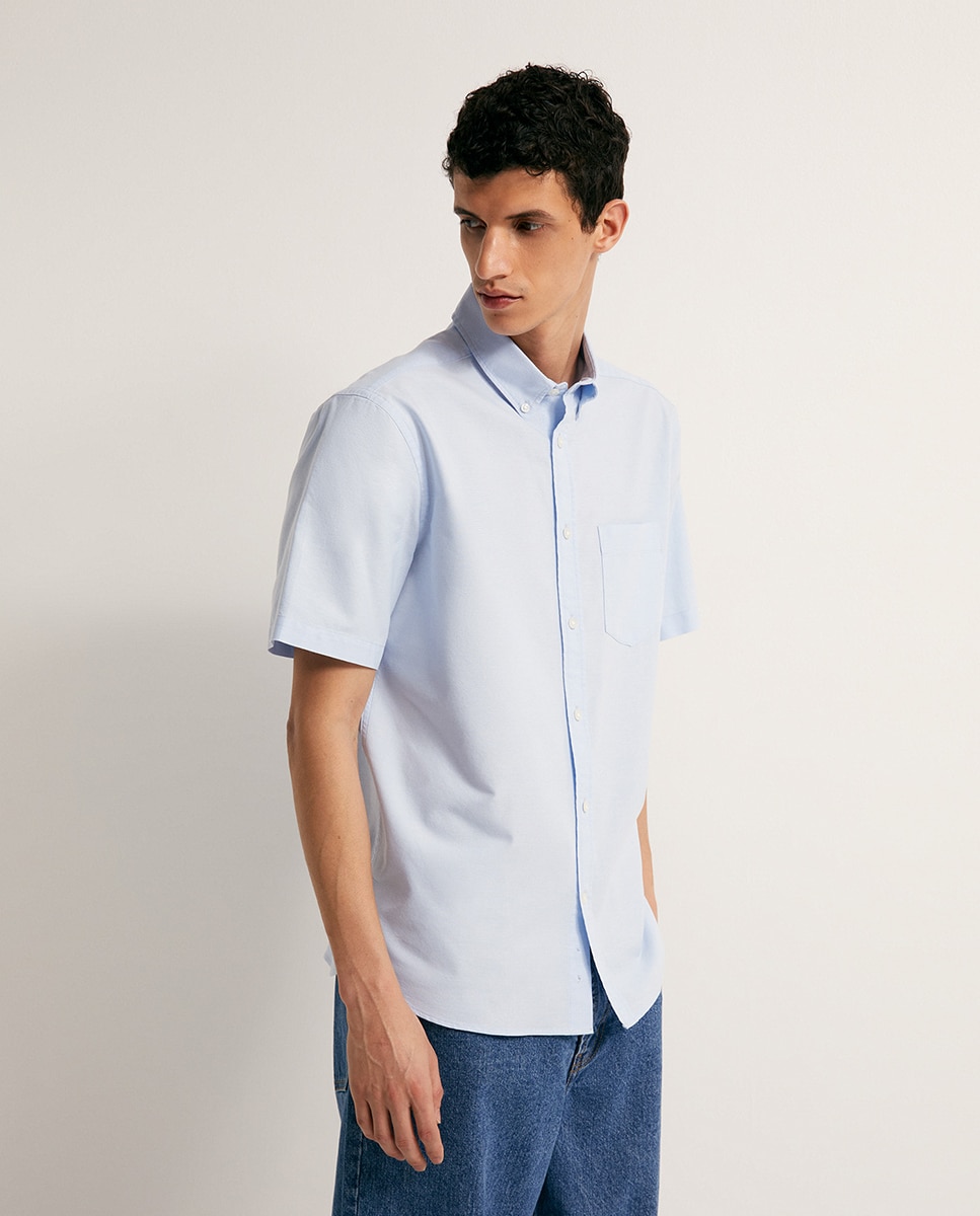 Imagem 0 de Camisa de Manga Curta Oxford