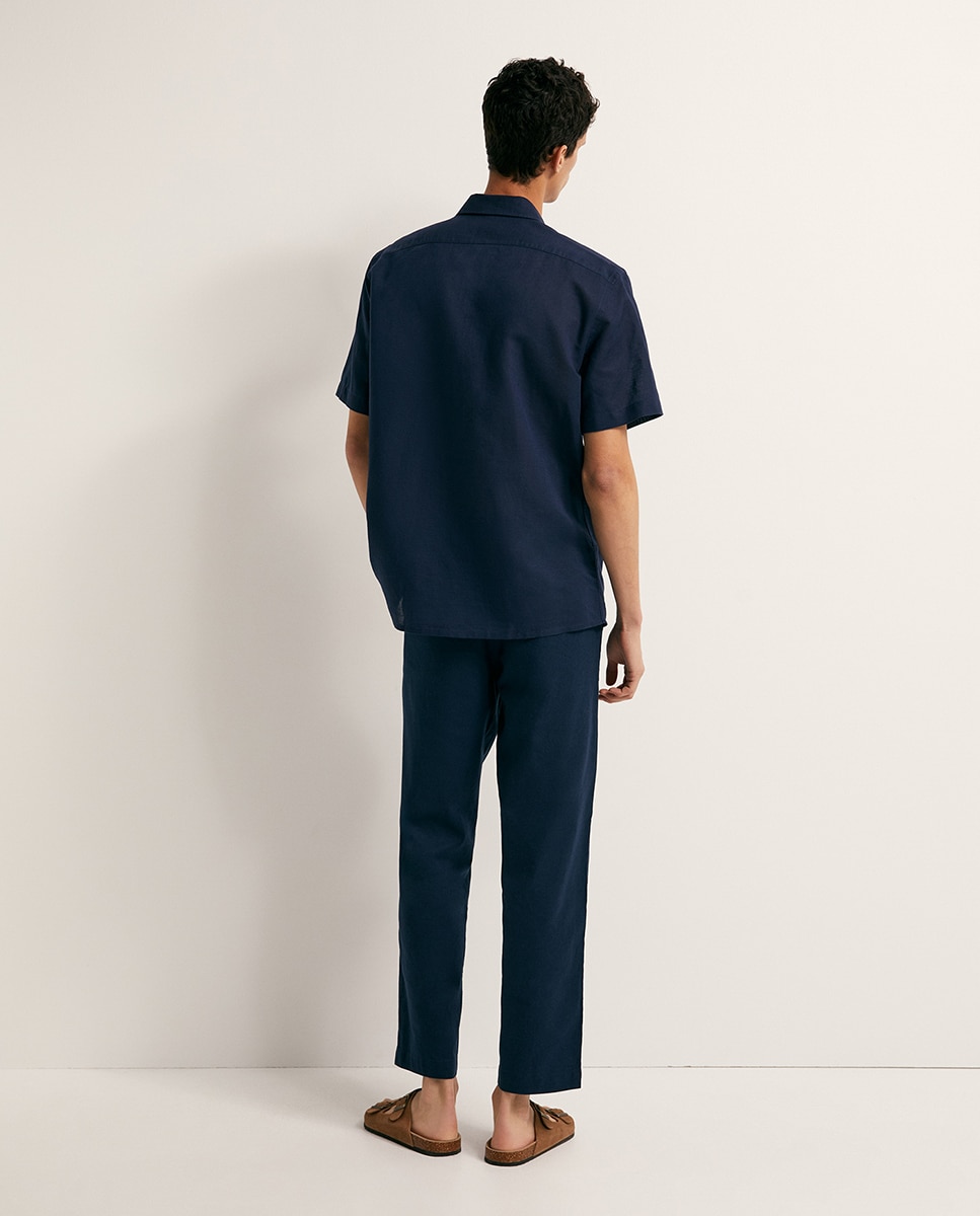 Camisa de Linho Marinho-7