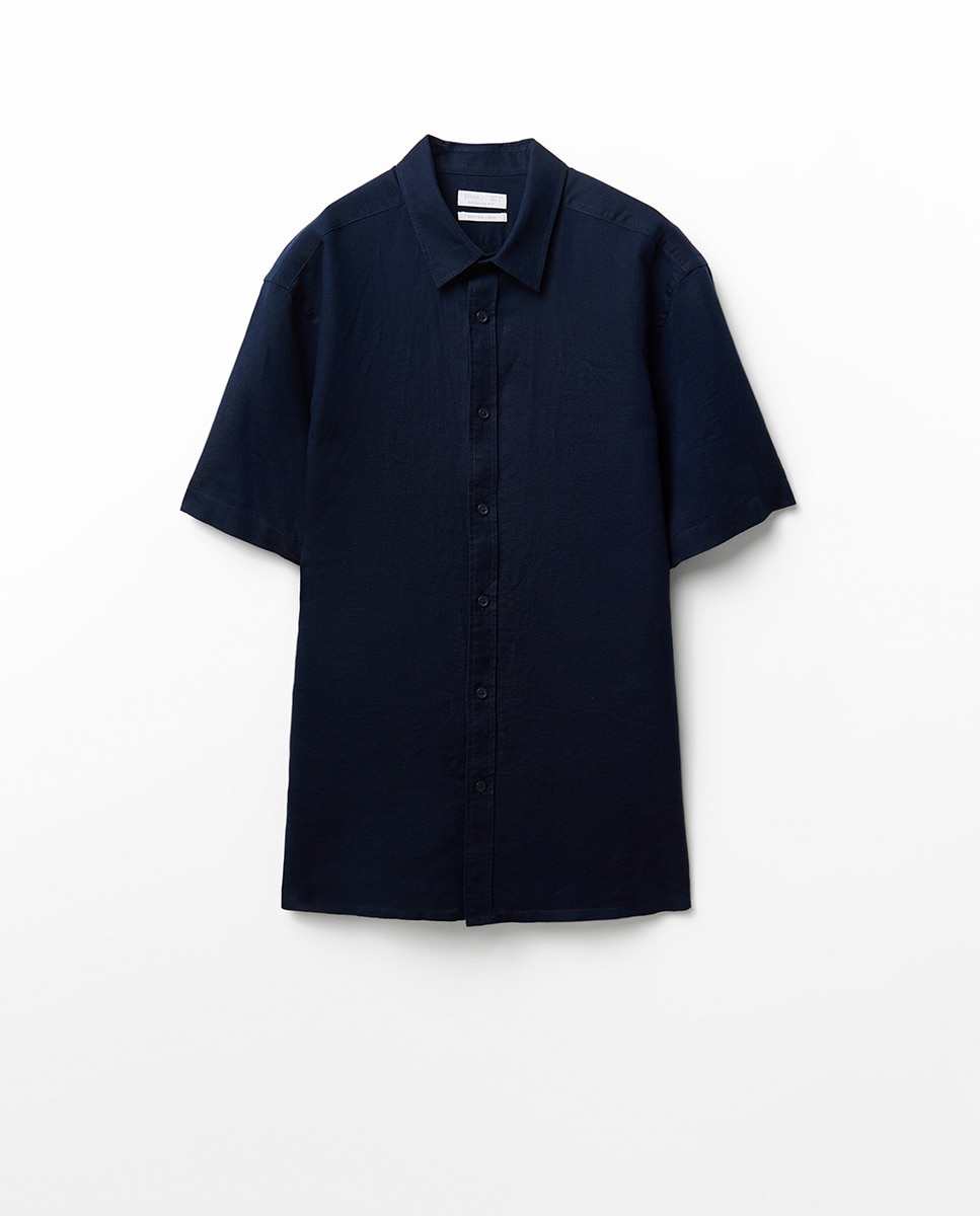 Camisa de Linho Marinho-8