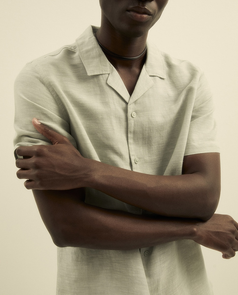 Camisa de Linho Bege-2