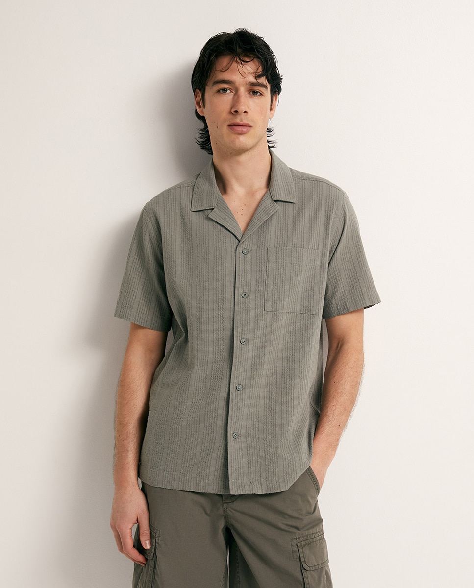 Sfera - Camisa seersucker.