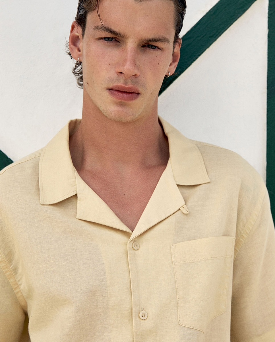 Camisa de Linho Amarelo-2