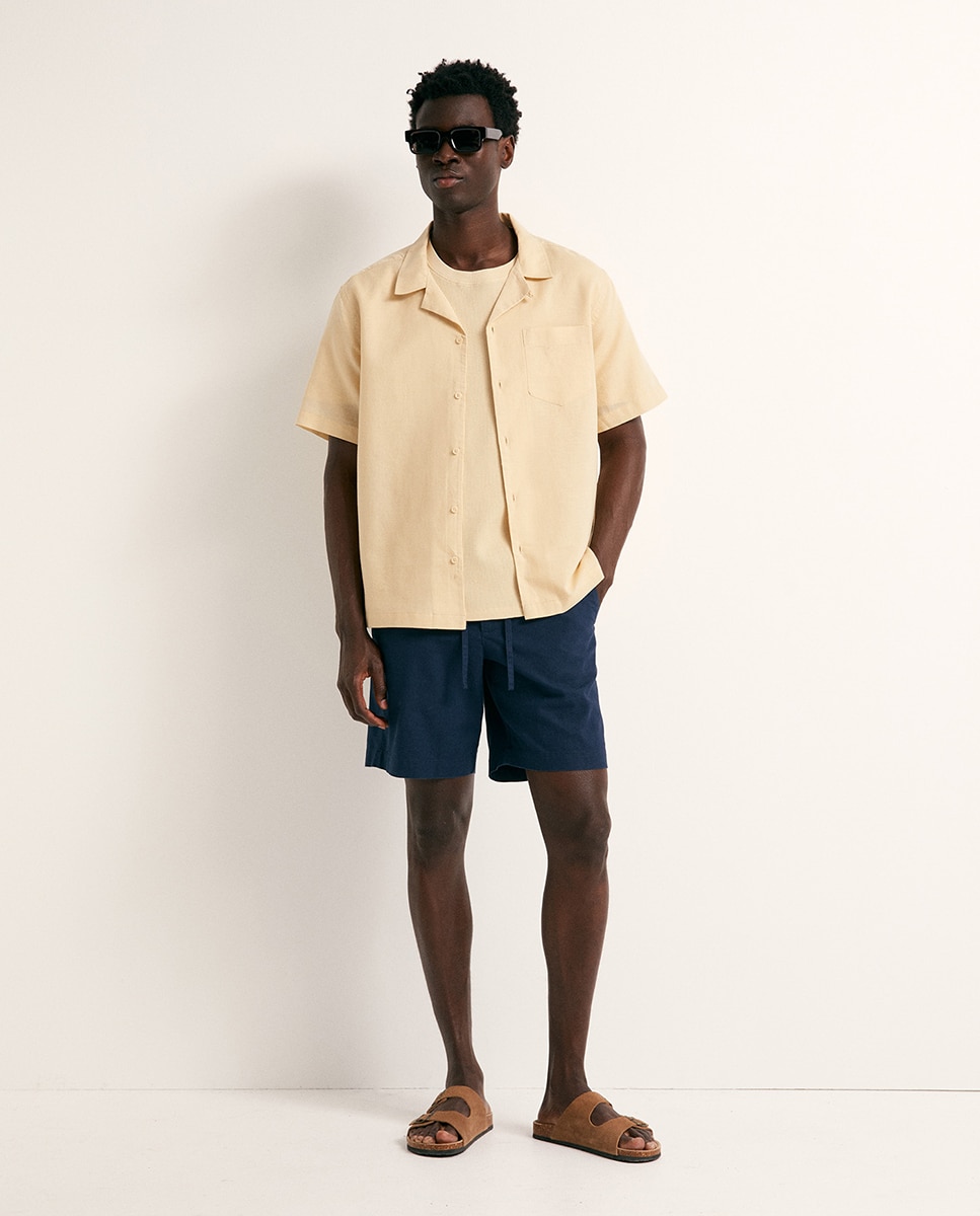 Camisa de Linho Amarelo-2