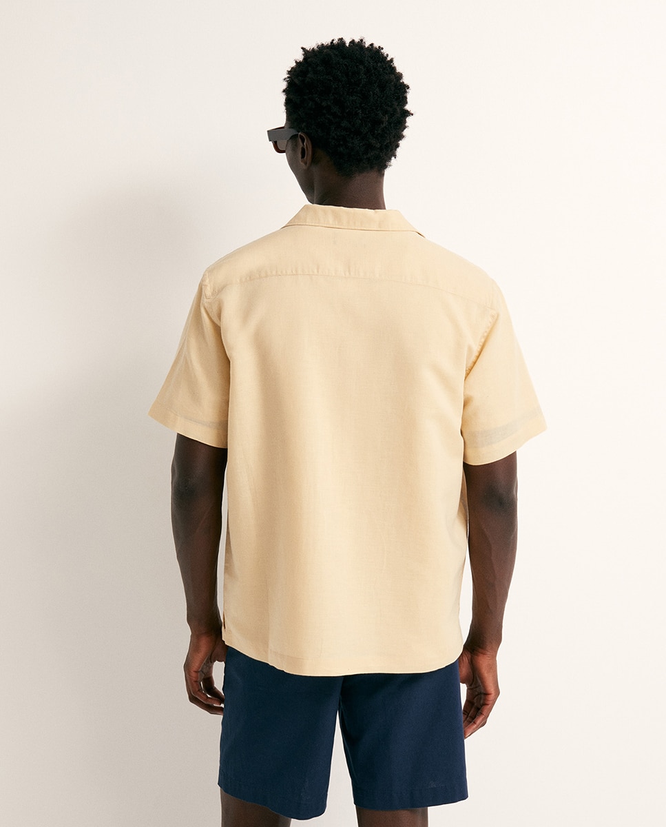 Camisa de Linho Amarelo-4
