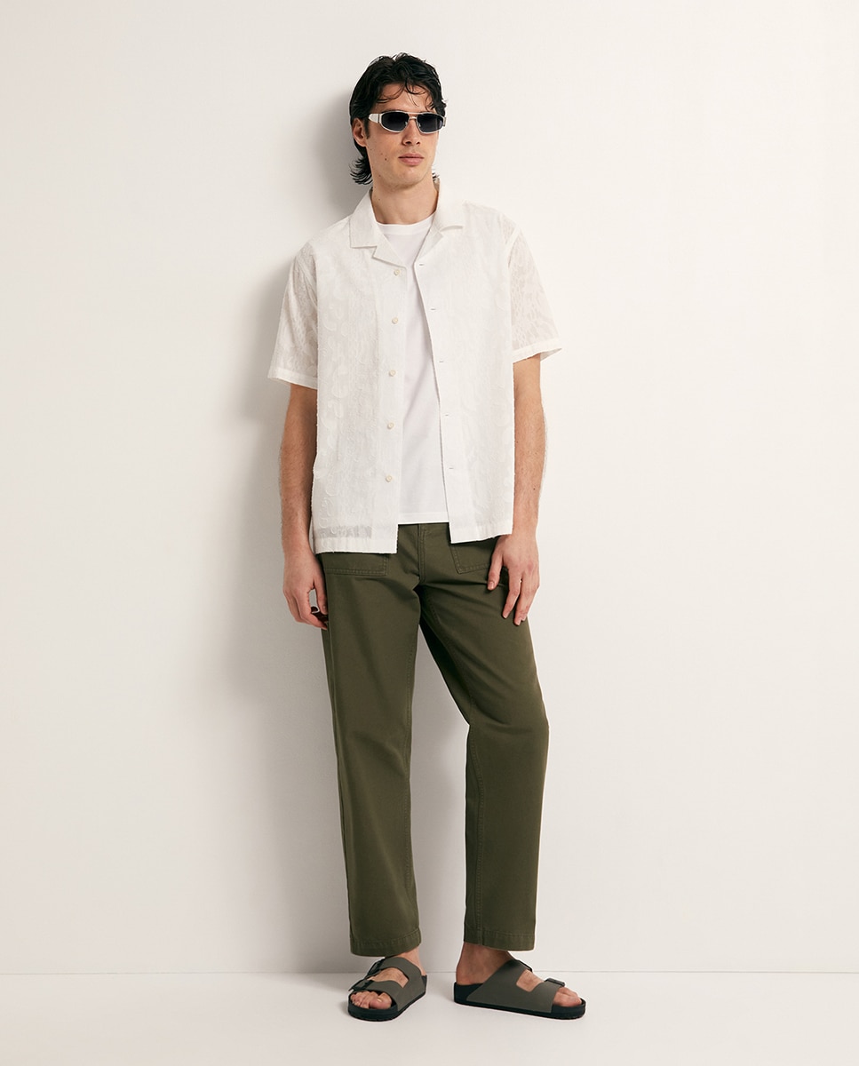 Camisa Jacquard Creme-1