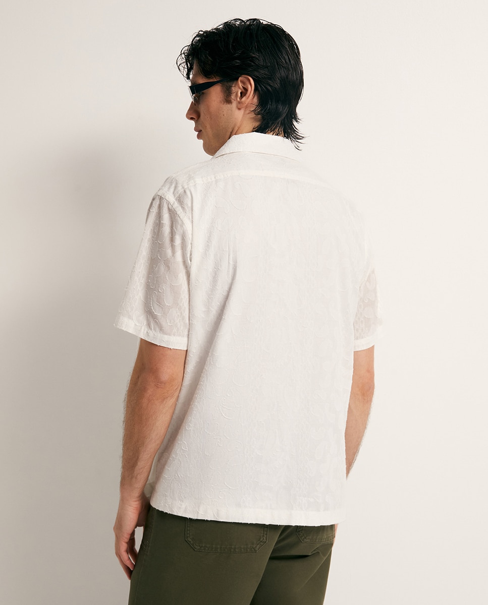Camisa Jacquard Creme-4