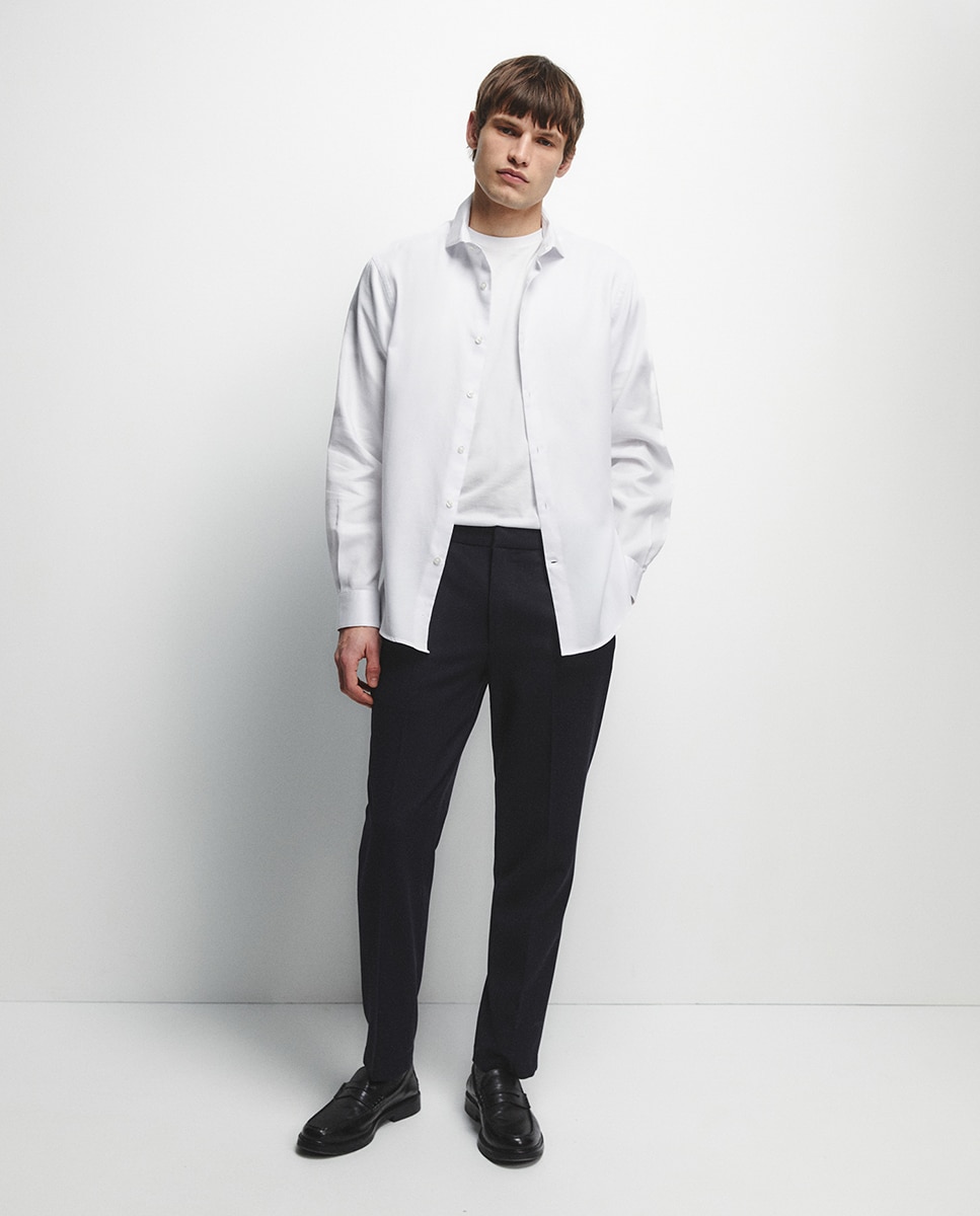 Camisa com Estrutura Regular Branco-2