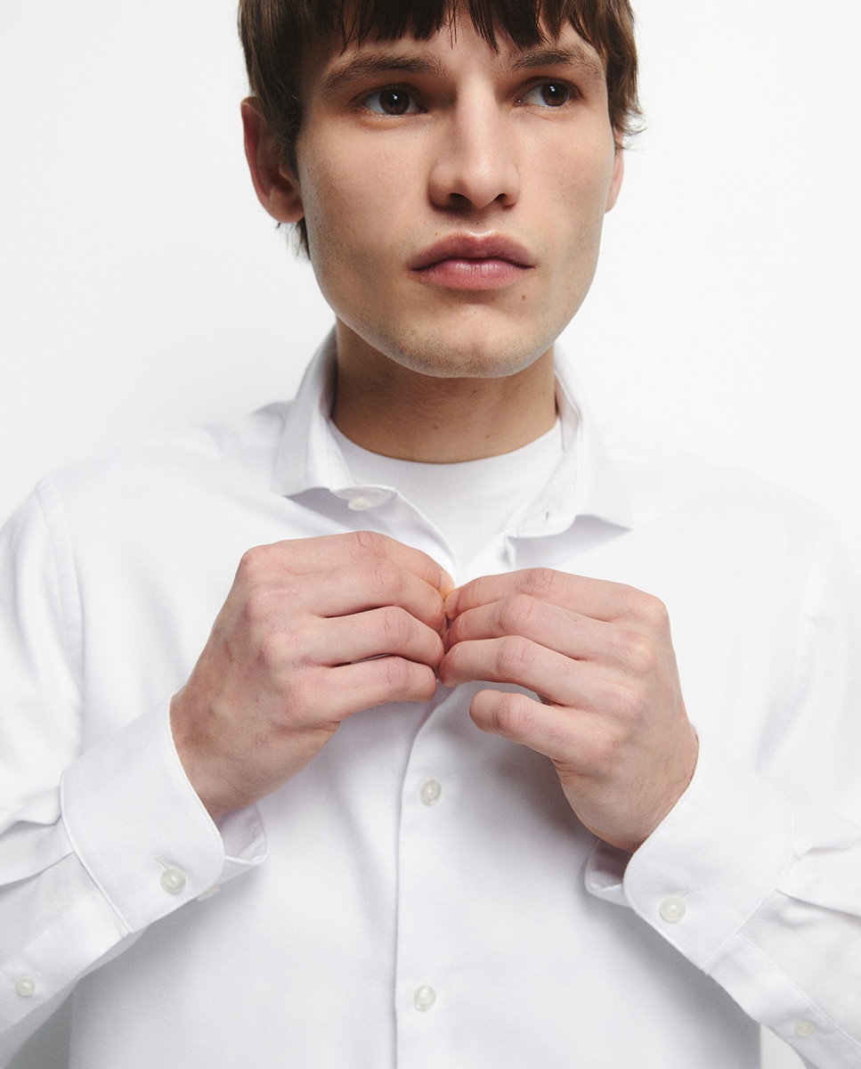 Camisa com Estrutura Regular Branco-3