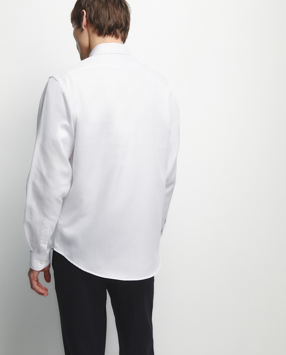 Camisa com Estrutura Regular Branco-4
