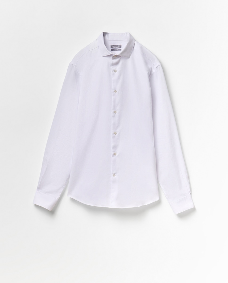 Camisa com Estrutura Regular Branco-5