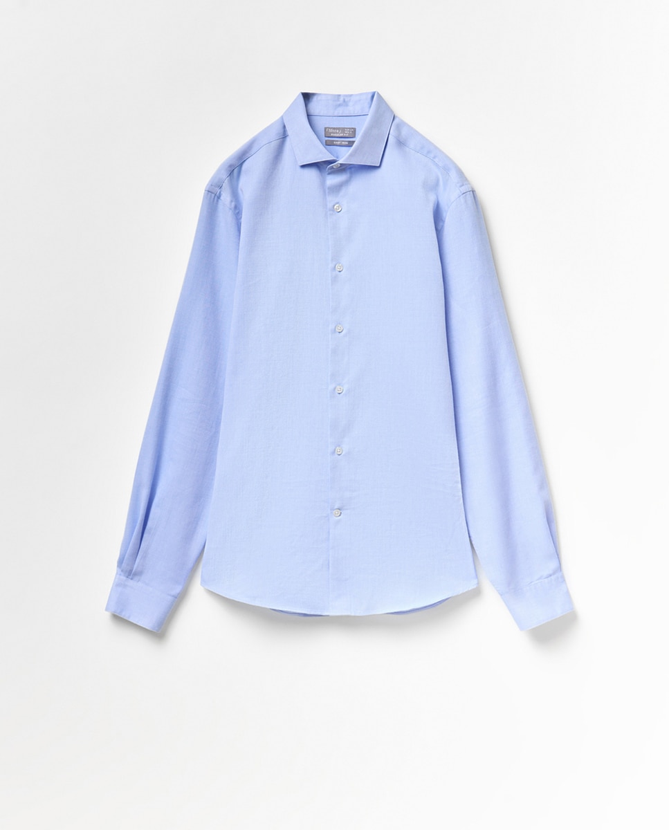 Camisa de Estrutura Regular Azul-6