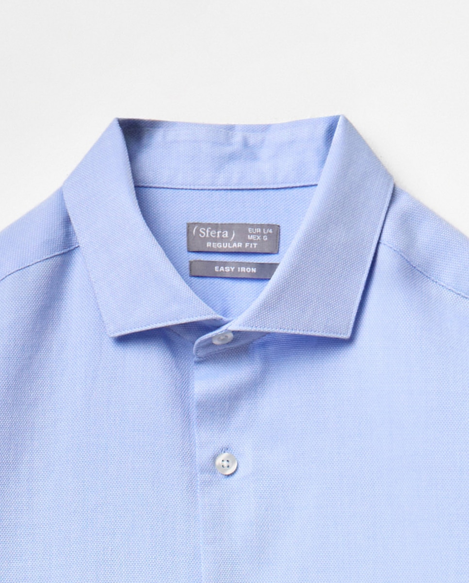 Camisa de Estrutura Regular Azul-7