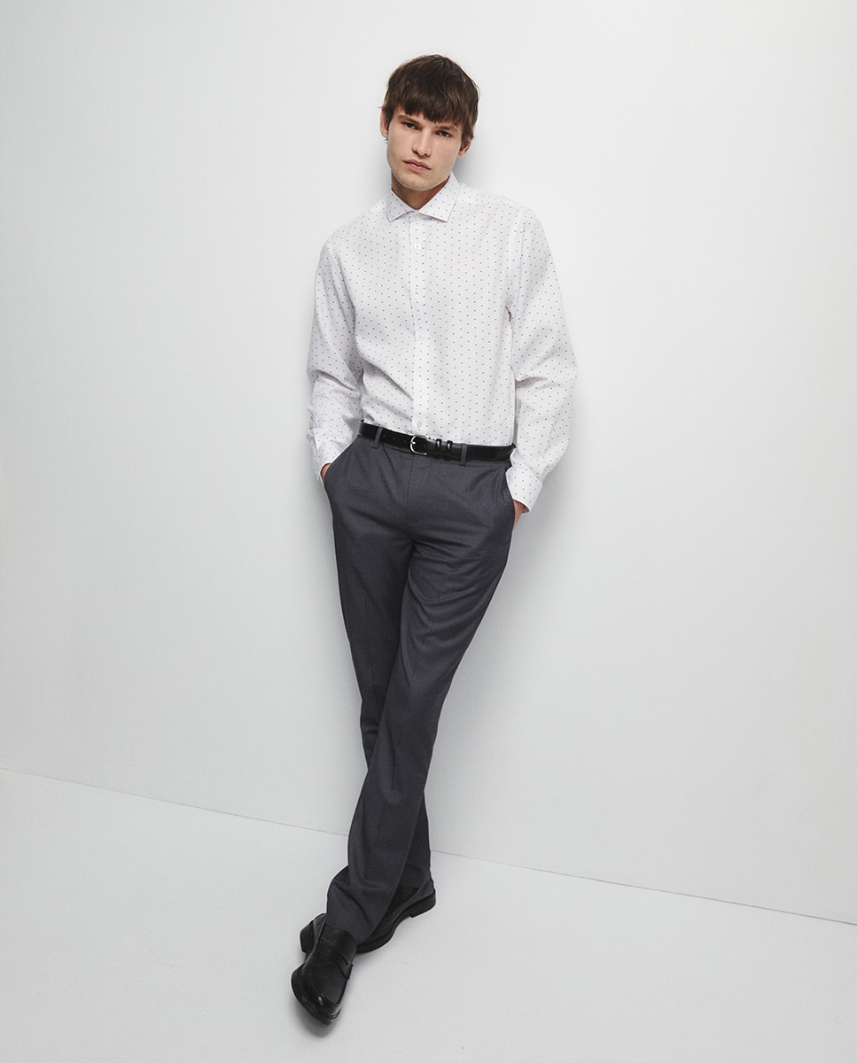 Camisa Estampada com Estrutura Branco-2