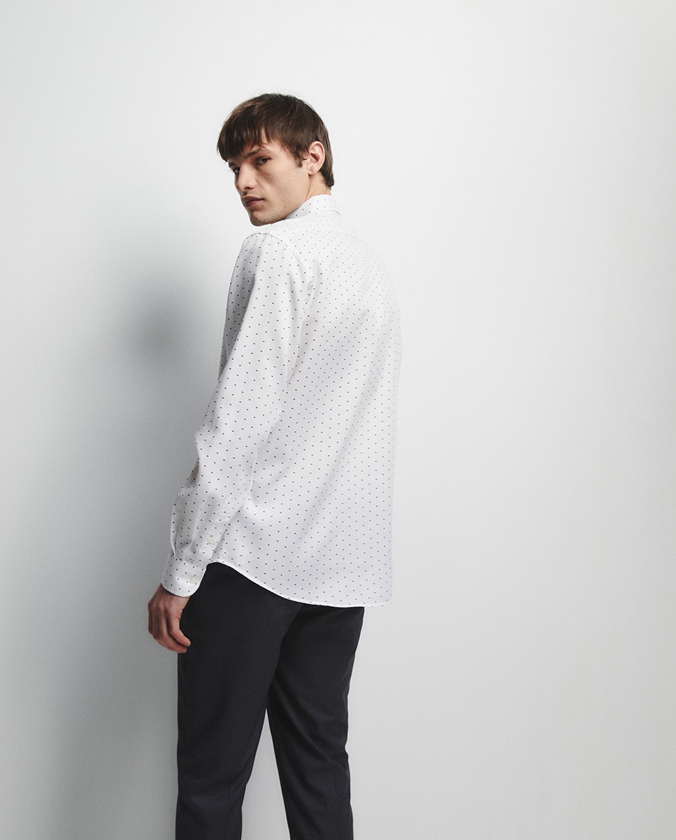 Camisa Estampada com Estrutura Branco-4