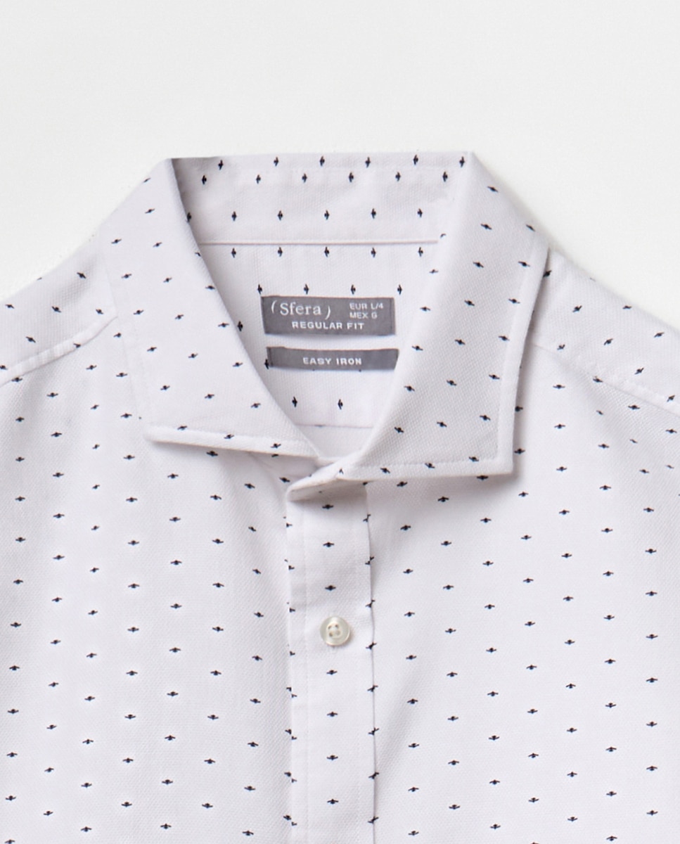 Camisa Estampada com Estrutura Branco-6
