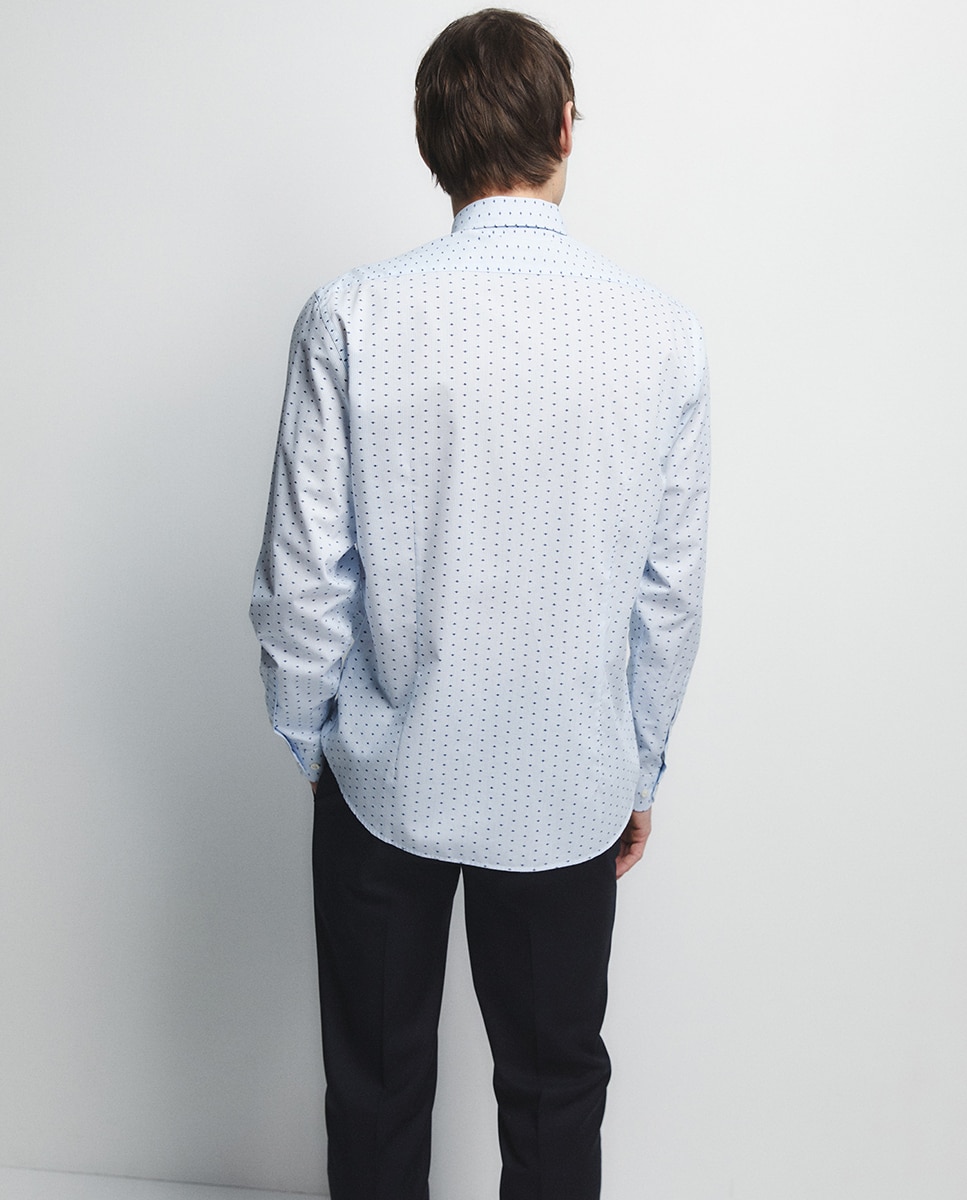 Camisa Estampada com Risca Branco-4