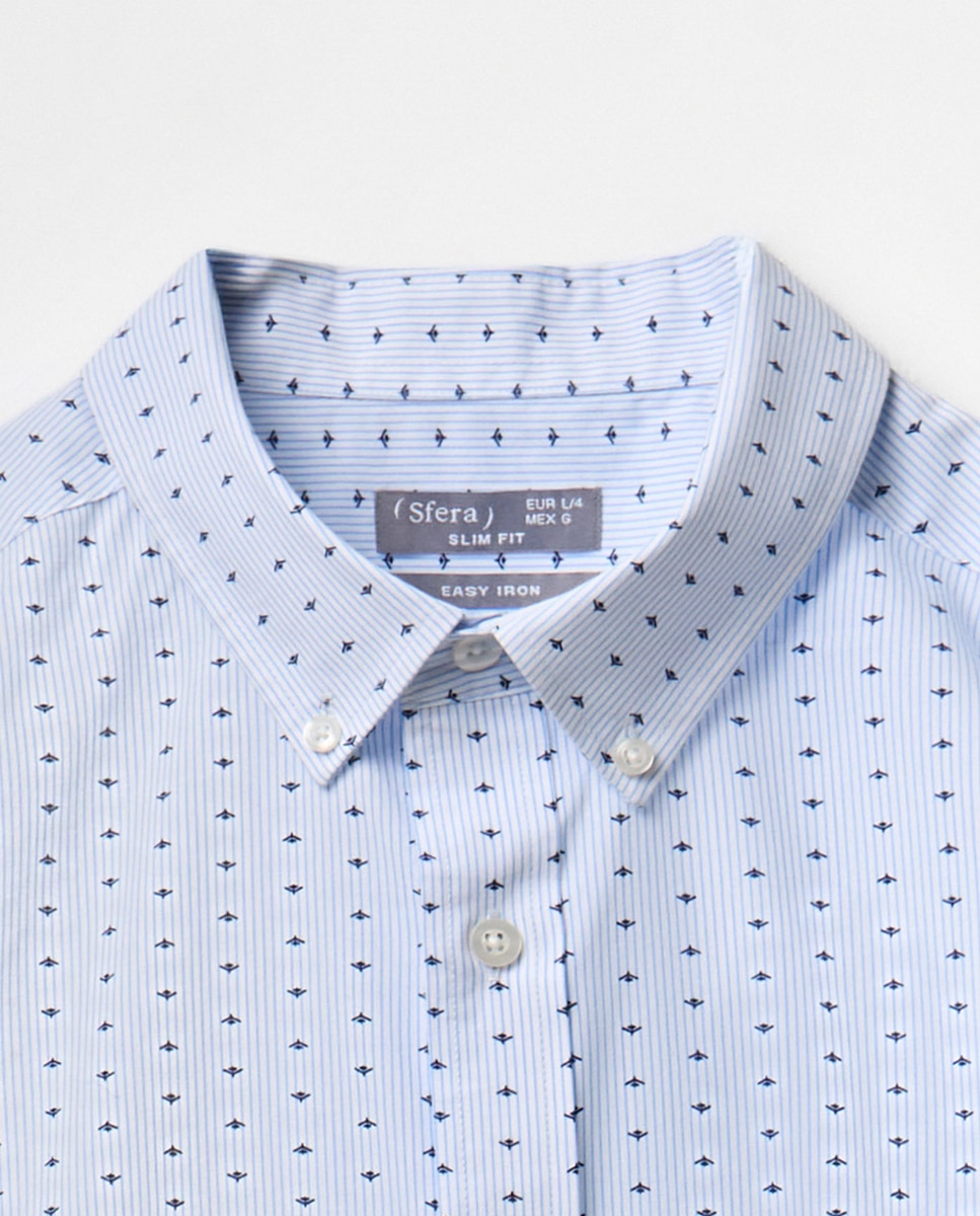 Camisa Estampada com Risca Branco-6