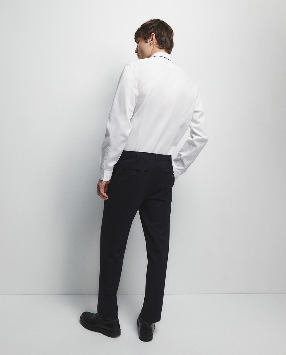 Camisa com Estrutura Slim Branco-4