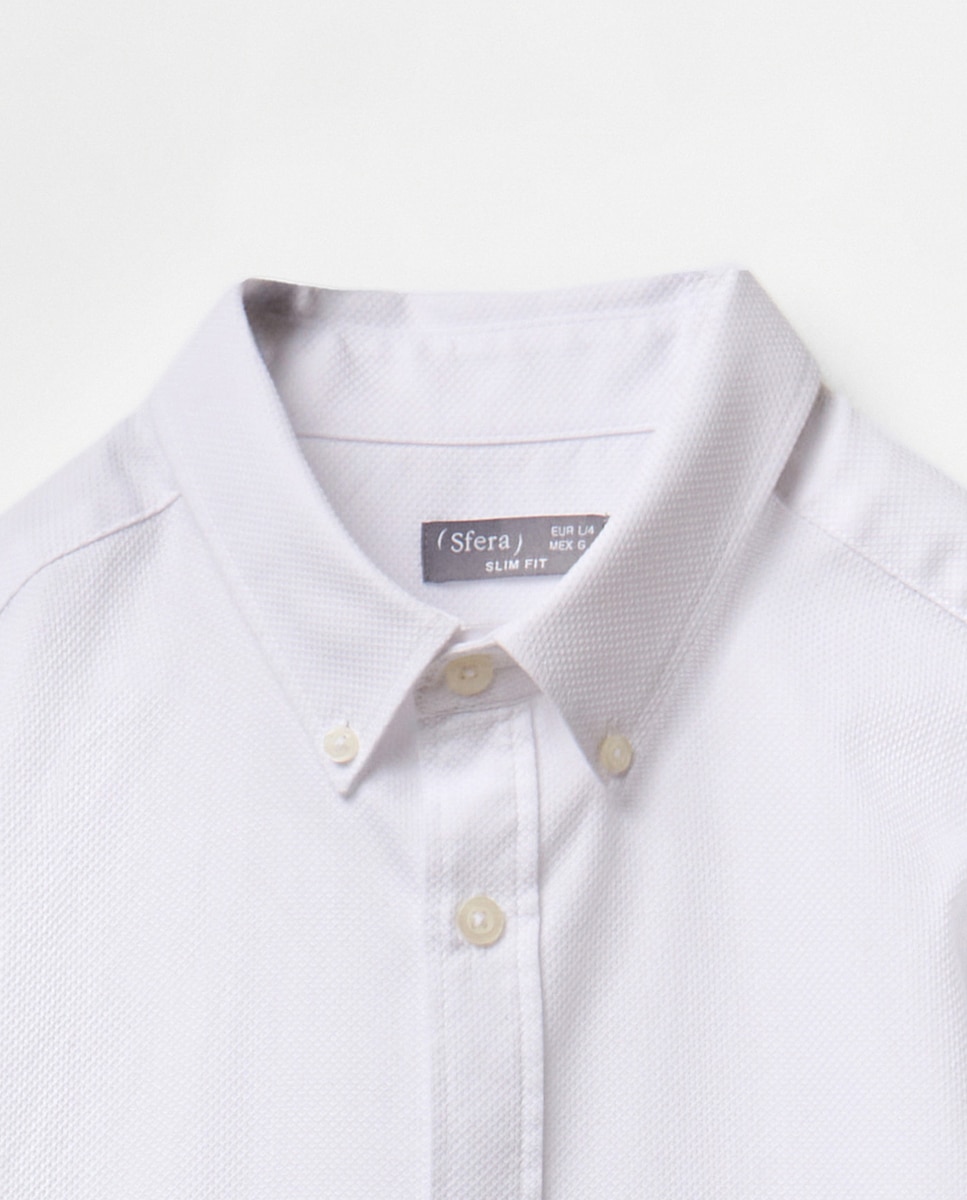 Camisa com Estrutura Slim Branco-6