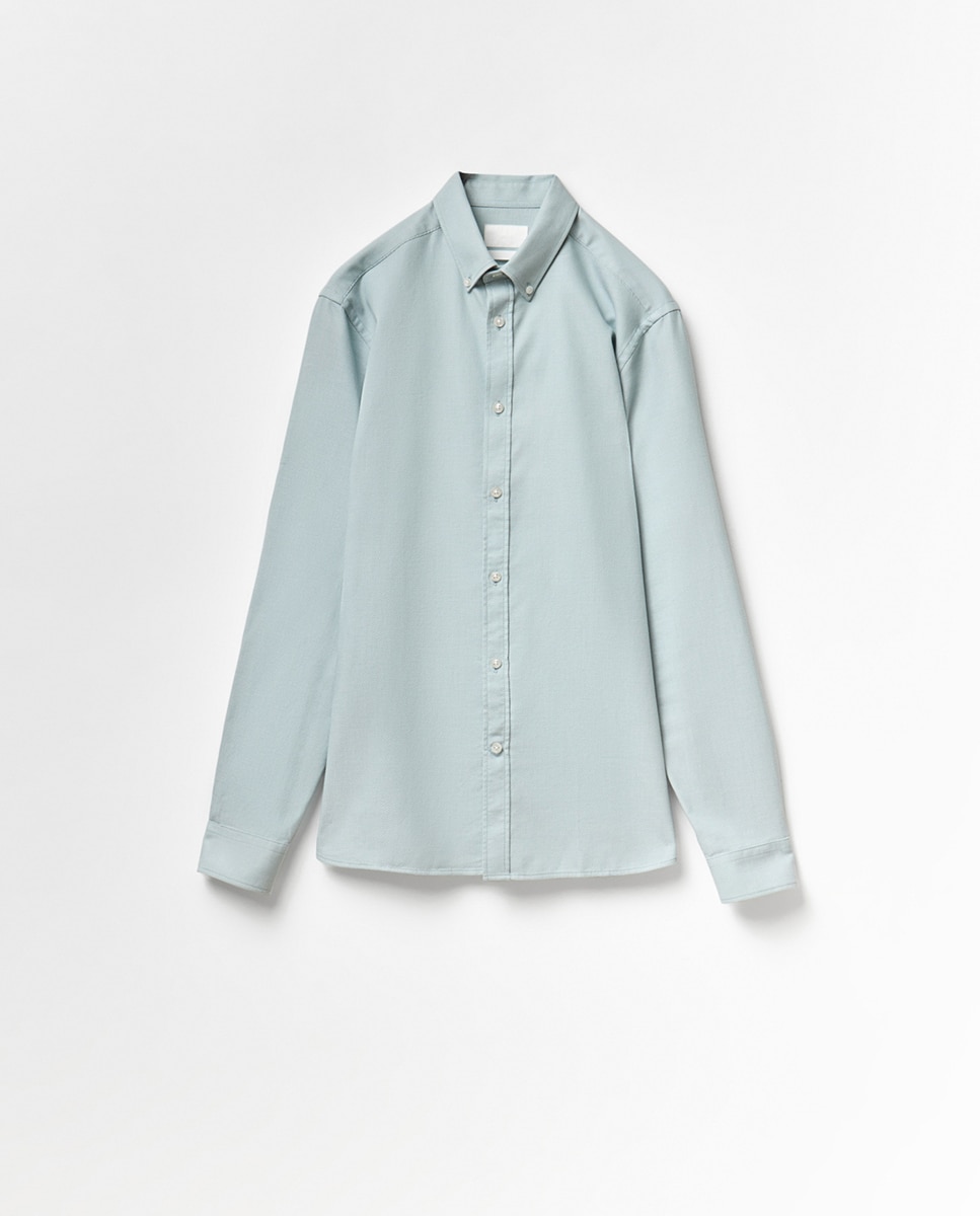 Camisa com Estrutura Slim Verde-6