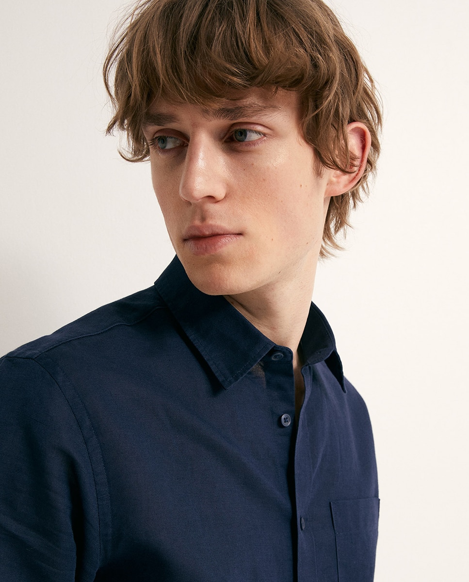 Camisa de Linho Azul-marinho-6