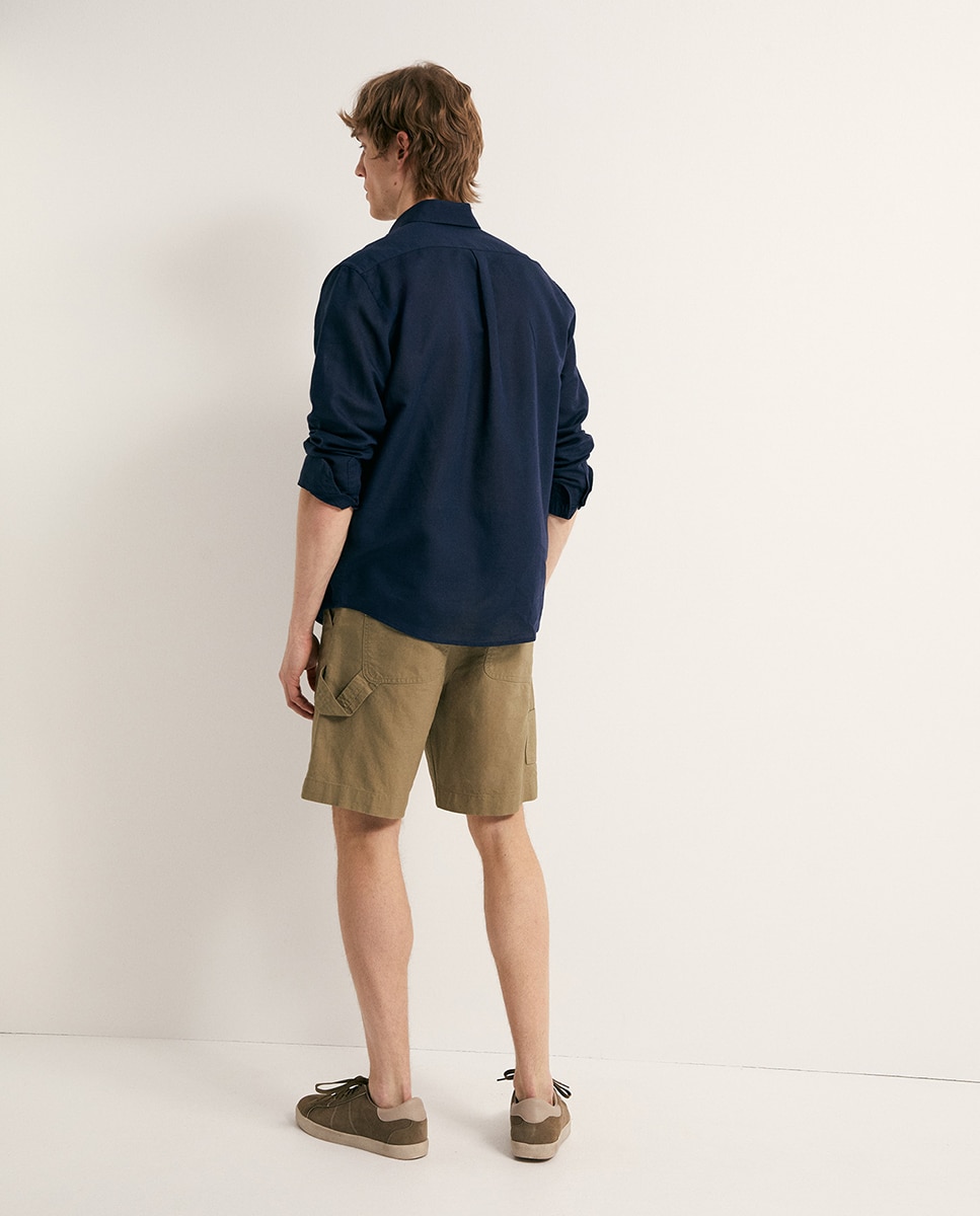 Camisa de Linho Azul-marinho-7