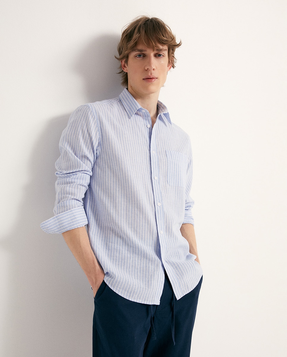 Imagem 0 de Camisa às Riscas de Linho