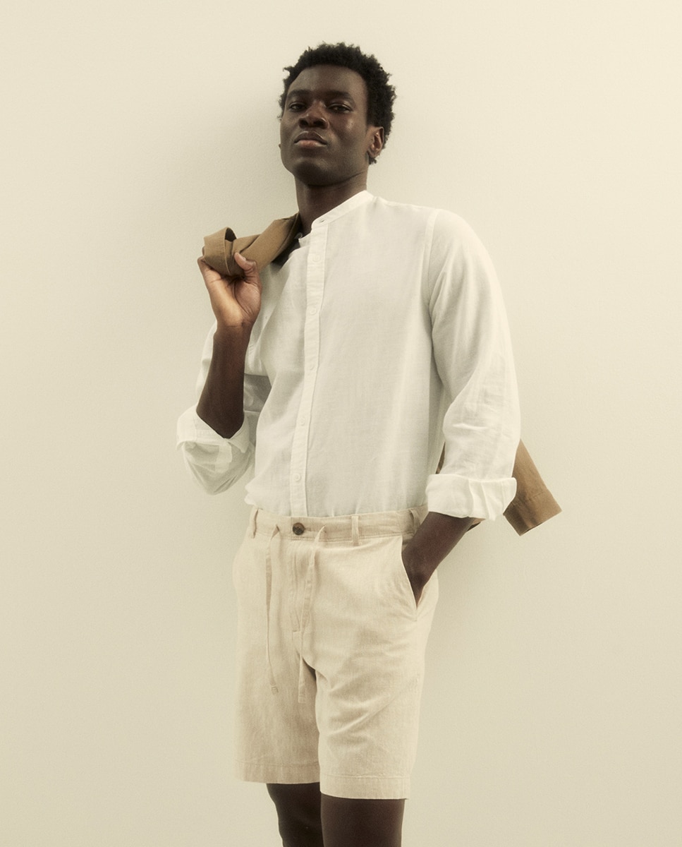 Imagem 0 de Camisa de Linho com Gola à Padre