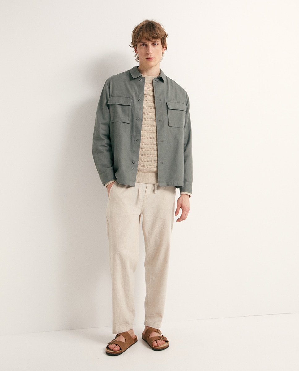 Imagem 0 de Sobrecamisa de Linho e Algodão