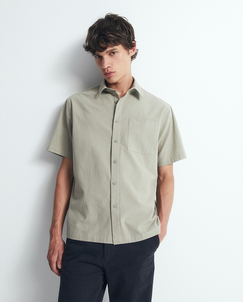 Sfera - Camisa regular microcuadro.