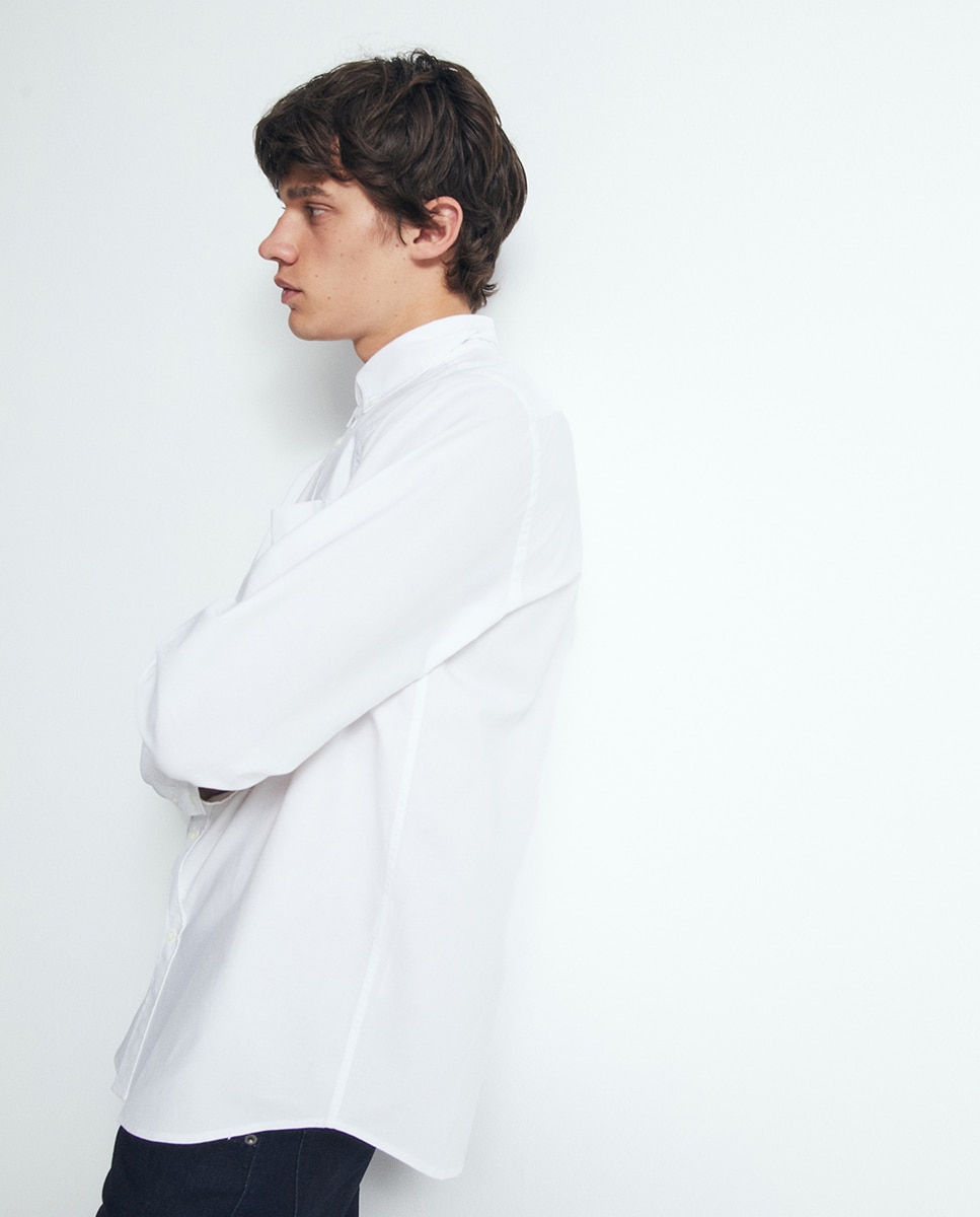 Camisa Regular Oxford Branco-3