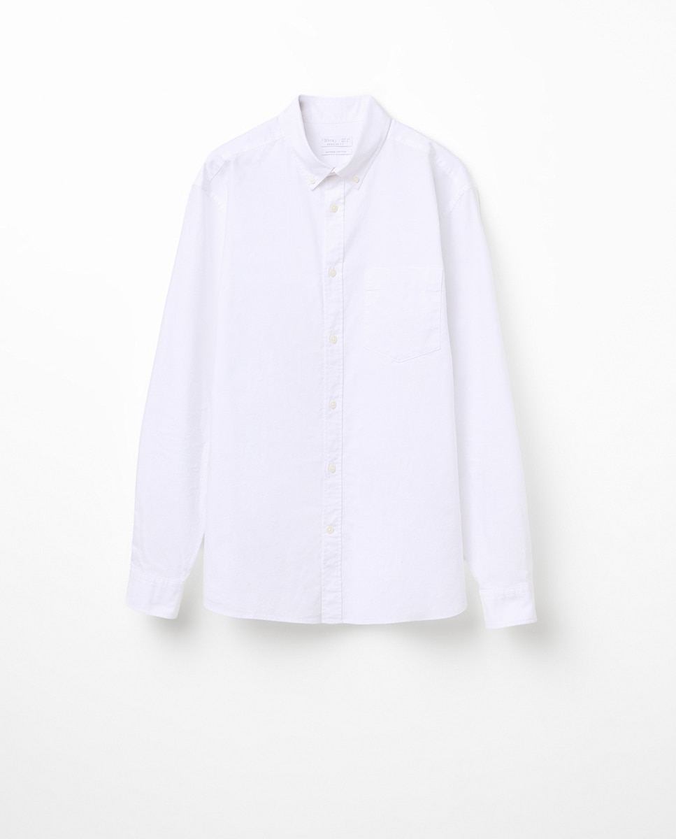 Camisa Regular Oxford Branco-6