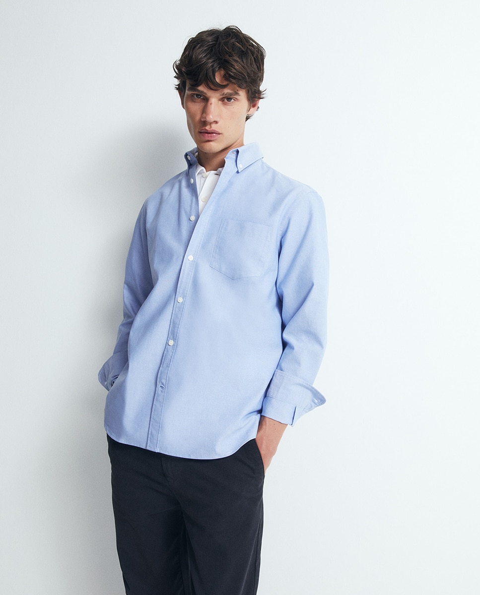 Imagen 0 de Camisa regular oxford 400 Azul