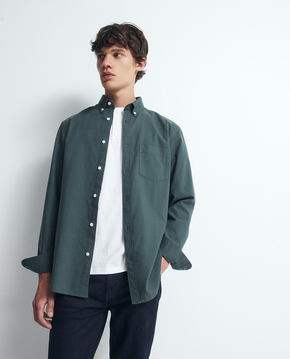 Sfera - Camisa regular oxford.
