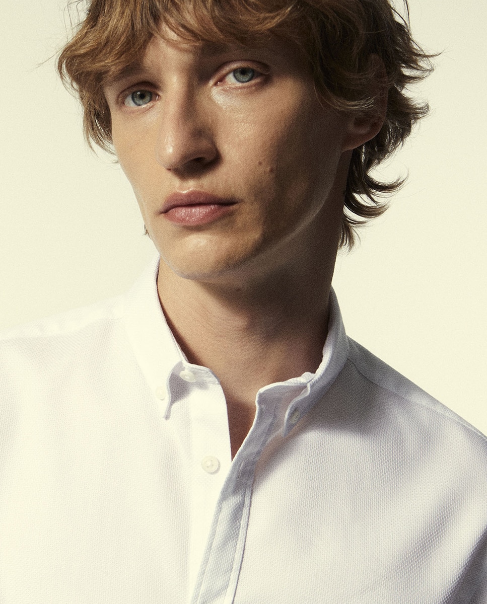 Camisa Slim com Estrutura Branco-2