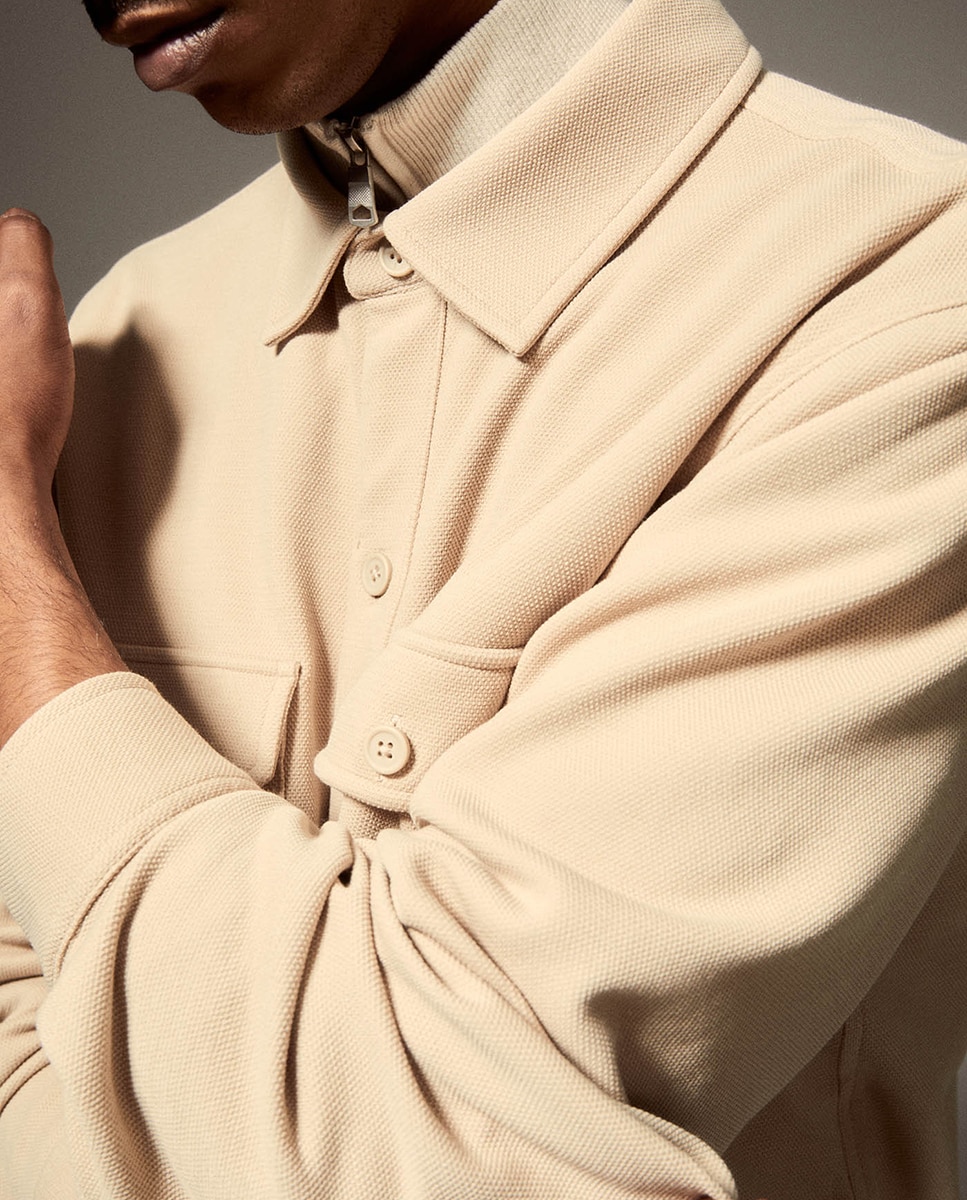 Sobrecamisa punto - Sfera - Beige Beige-4