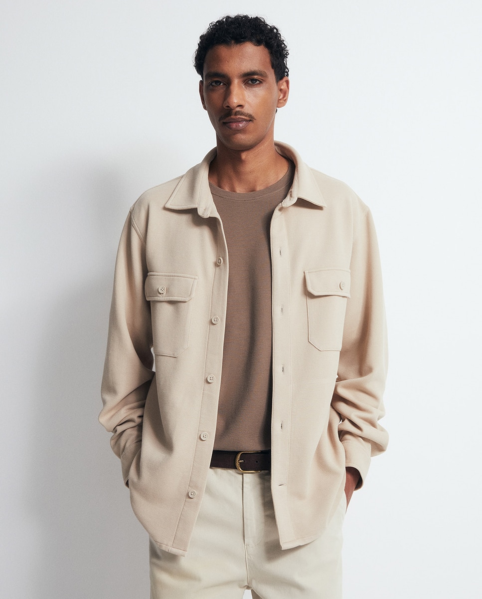Sobrecamisa punto - Sfera - Beige Beige-6