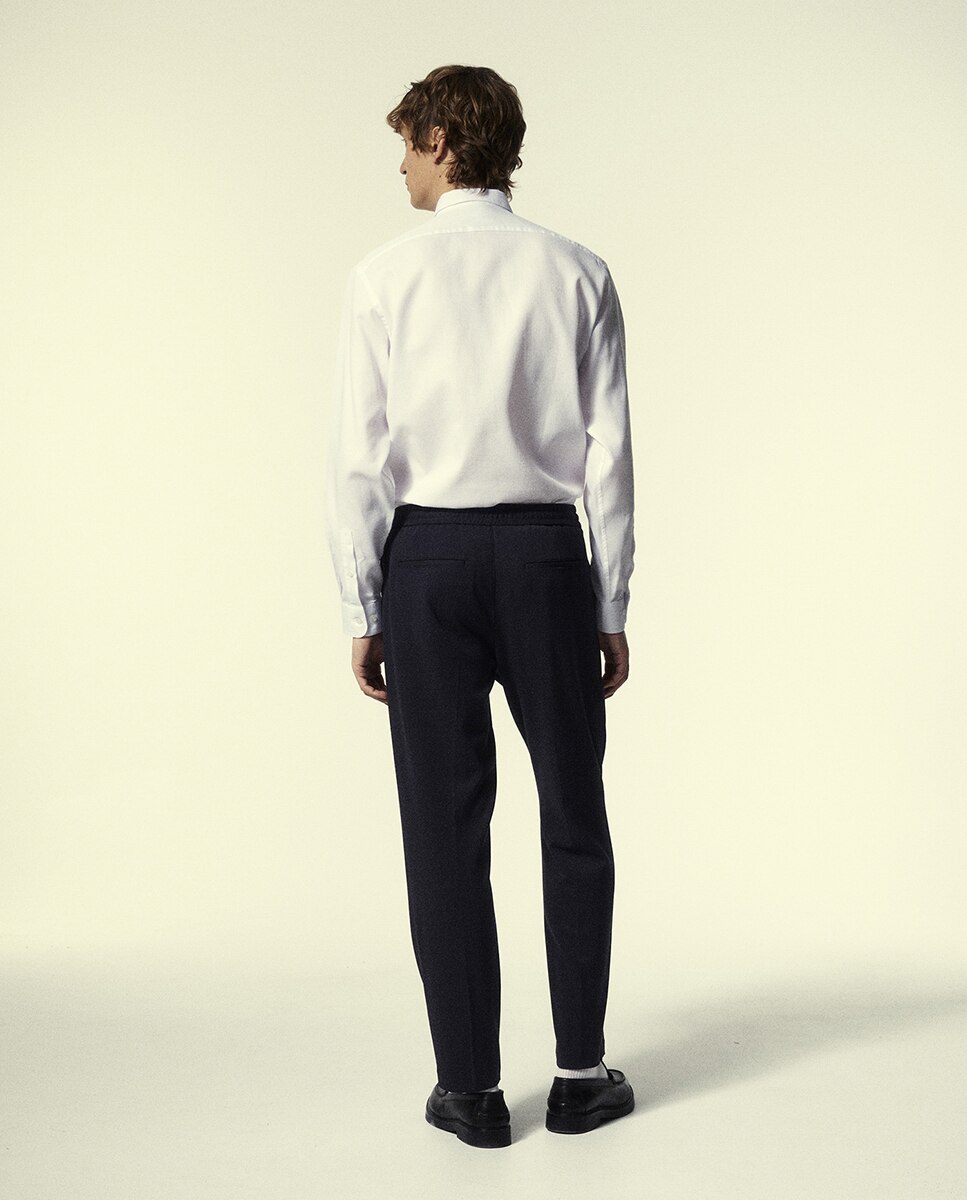 Camisa Regular com Estrutura Branco-4