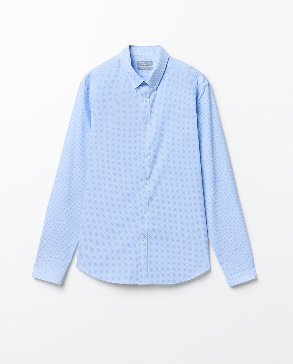 Camisa Slim com Estampado às Riscas 400 Azul-5