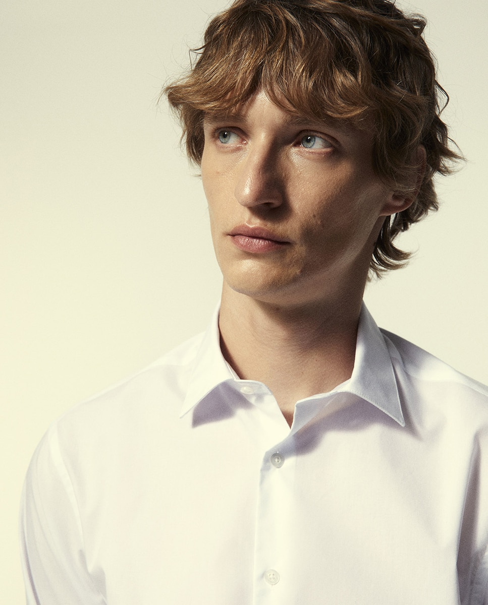 Camisa Slim de Popelina Branco-2