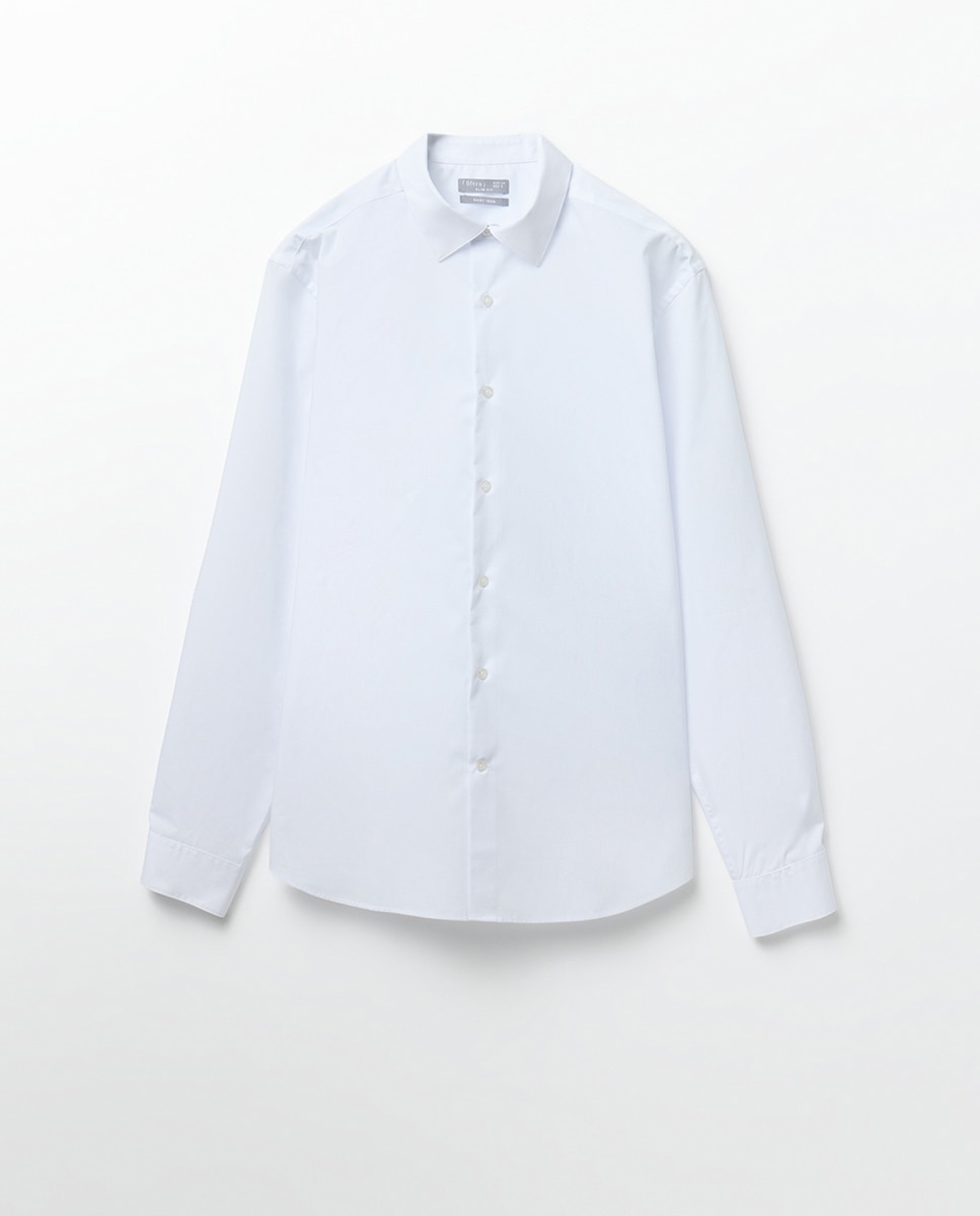 Camisa Slim de Popelina Branco-7