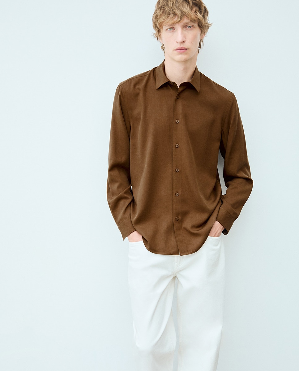 Camisa de Lyocell 730 Camel-2