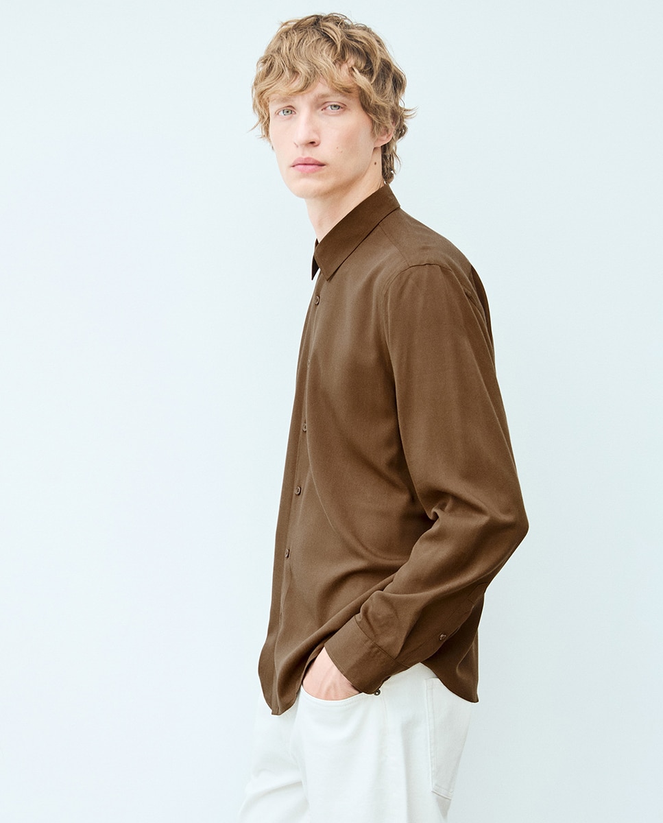 Camisa de Lyocell 730 Camel-4