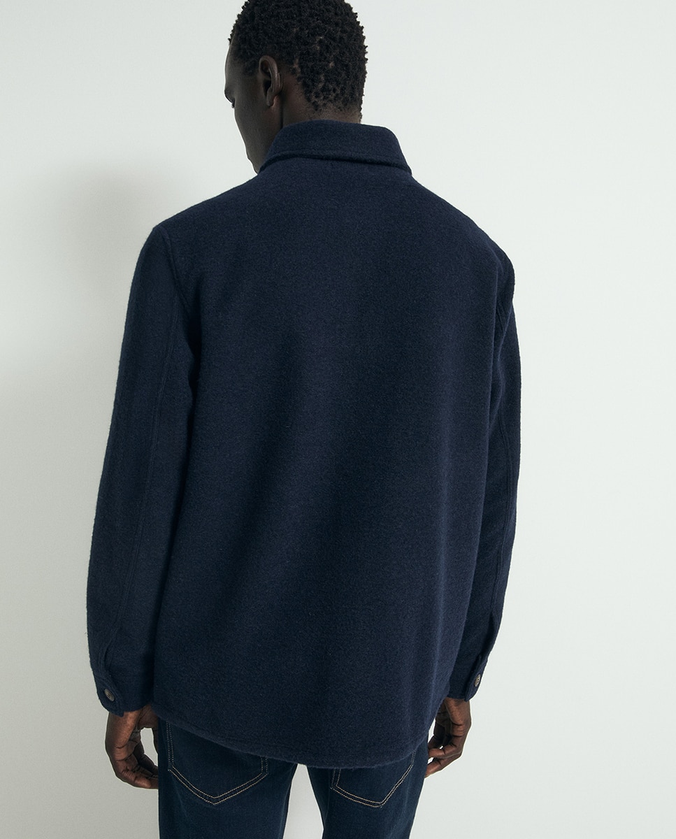 Sobrecamisa bouclé - Sfera - Azul marino Azul marino-5
