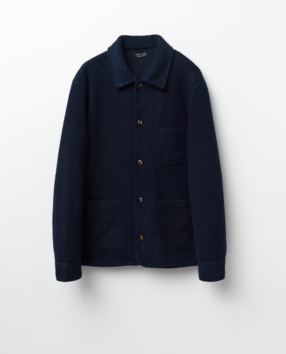 Sobrecamisa bouclé - Sfera - Azul marino Azul marino-6