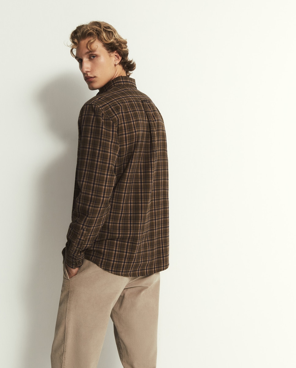 Camisa franela cuadros - Sfera - 520 Kaki 520 Kaki-5