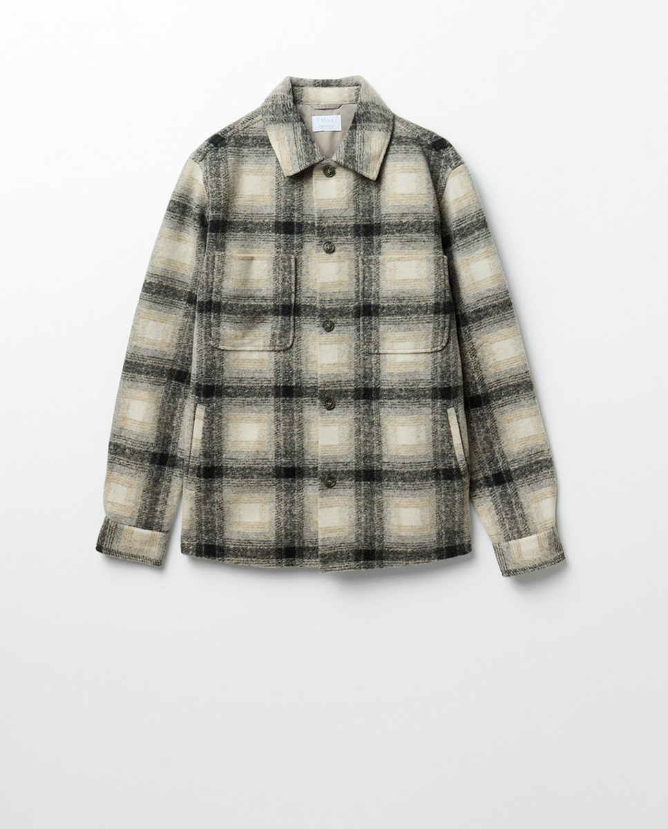 Sobrecamisa de Malha aos Quadrados 830 Antracite-5